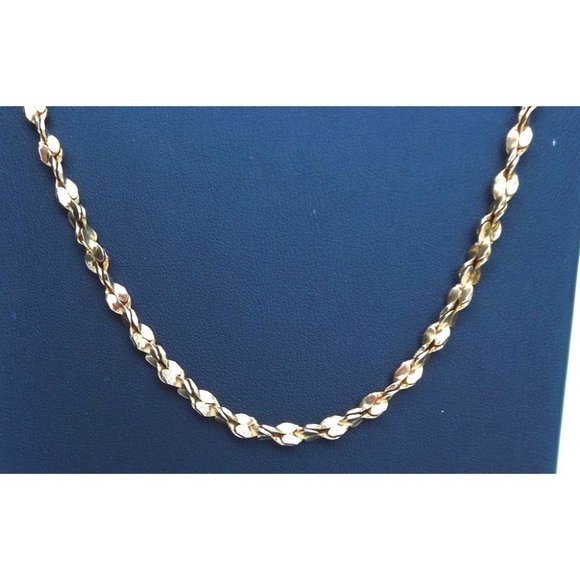 Thick Gold Tone Twisted Snake or Nugget Chain 26" - Picture 2 of 4